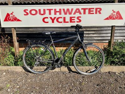 SOUTHWATER CYCLE HIRE Day Hybrid bike hire 20in gents F/s grey 700c wheel click to zoom image