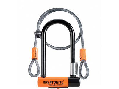 KRYPTONITE Evolution Mini 7 U-Lock with 4 Foot Cable and Flexframe Bracket Sold Secure Gold click to zoom image