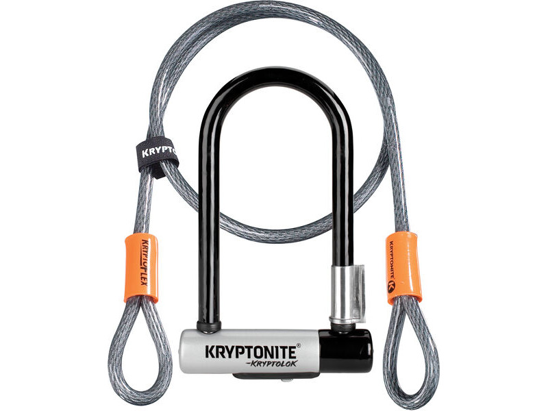 KRYPTONITE Kryptolok Mini U-Lock With 4 Foot Flex and Flexframe Bracket Sold Secure Gold click to zoom image