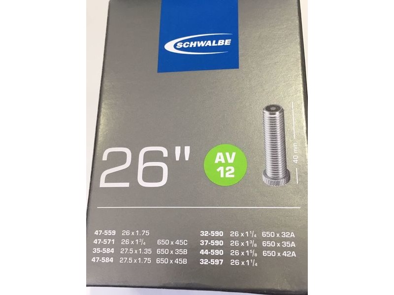 SCHWALBE AV12 Tube 26 x 1 3/8 (3/4) with Auto Valve click to zoom image