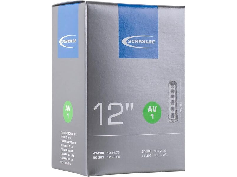 SCHWALBE 12 inch inner tube AV1 Schrader valve click to zoom image