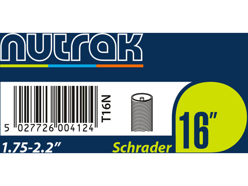 NUTRAK 16 x 1.75 - 2.125 inch Schrader inner tube click to zoom image