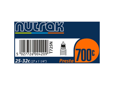 NUTRAK 700x25-32c (27 x 1-1 / 4 inch) inner tube 700x25-32c (27 x 1-1 / 4 inch) Presta  click to zoom image