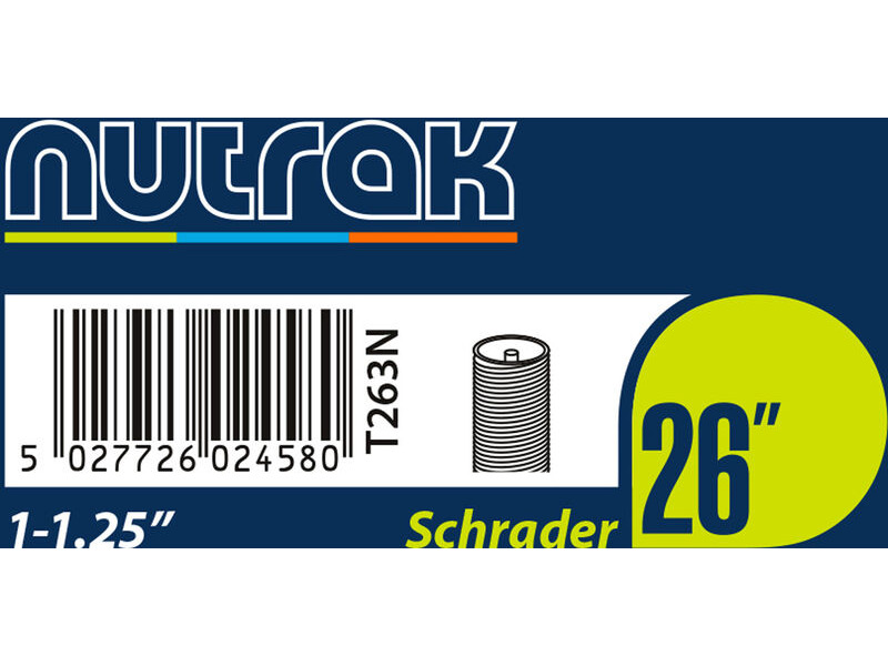 NUTRAK 26 x 1 - 1.25 inch Schraeder inner tube click to zoom image