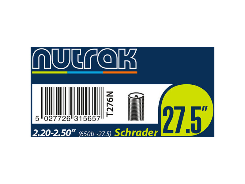 NUTRAK 27.5" or 650B x 2.2 - 2.5 Schrader inner tube click to zoom image