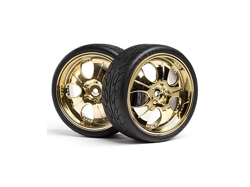 HPI RACING Mounted Super Low Tread Tire (Gold/4Pcs) - 4723 click to zoom image