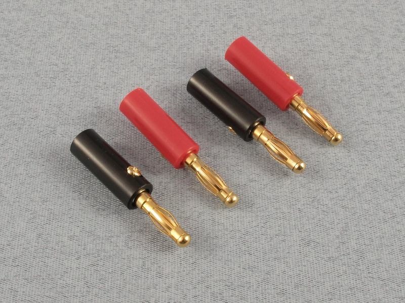 FUSION Banana Plugs (4mm Gold) 2prs Solderless By Logic Rc click to zoom image