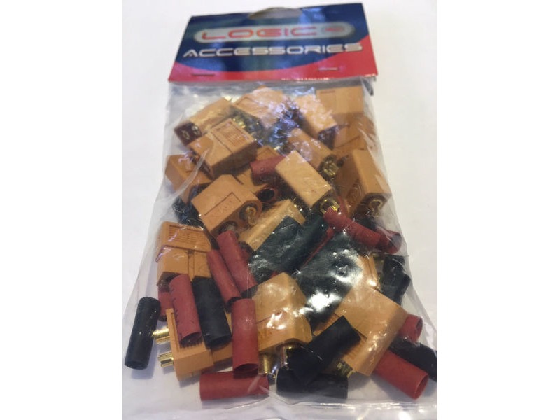 LOGIC RC XT60 Connector Set with Heat Shrink 10 pairs click to zoom image