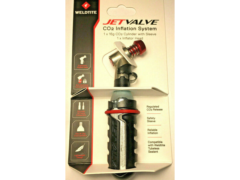 WELDTITE Jet Valve Tyre Inflator with 1 air canisters click to zoom image