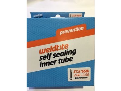 WELDTITE Dr Sludge Self Sealing Inner Tube 27.5 / 650 x 2.0/2.5 27.5/650 x 2.0/2.5 Self Seal Presta Valve black  click to zoom image