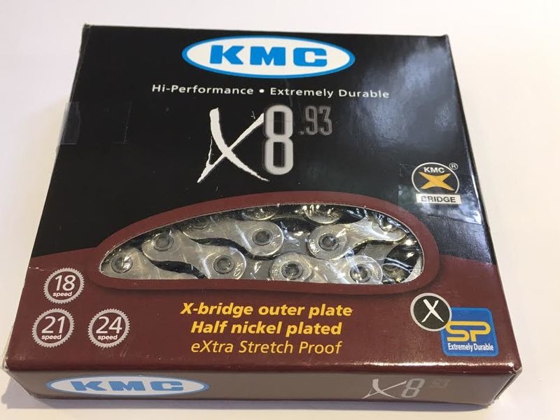 KMC CHAINS X8-93 6/7/8 speed silv/grey chain click to zoom image