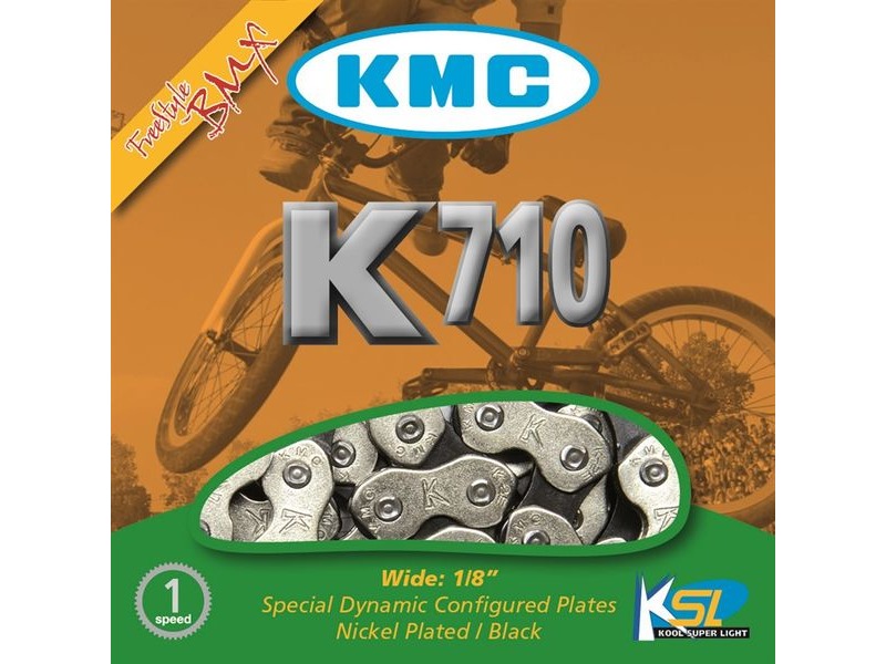 KMC CHAINS K710 BMX Single Speed Bike Chain 1/2" x 1/8" - 100 Links click to zoom image