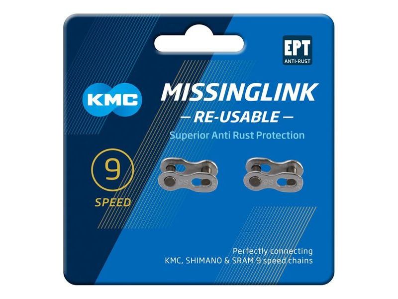 KMC CHAINS MISSING LINK 9 speed Antirust Re-Useable click to zoom image