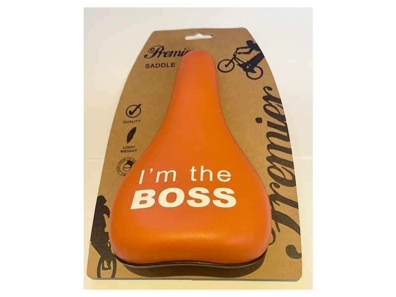 PREMIER BMX Saddle I'm The Boss Orange click to zoom image