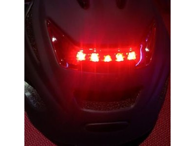 ALPHA PLUS Helmet With Built In Red LED Light click to zoom image