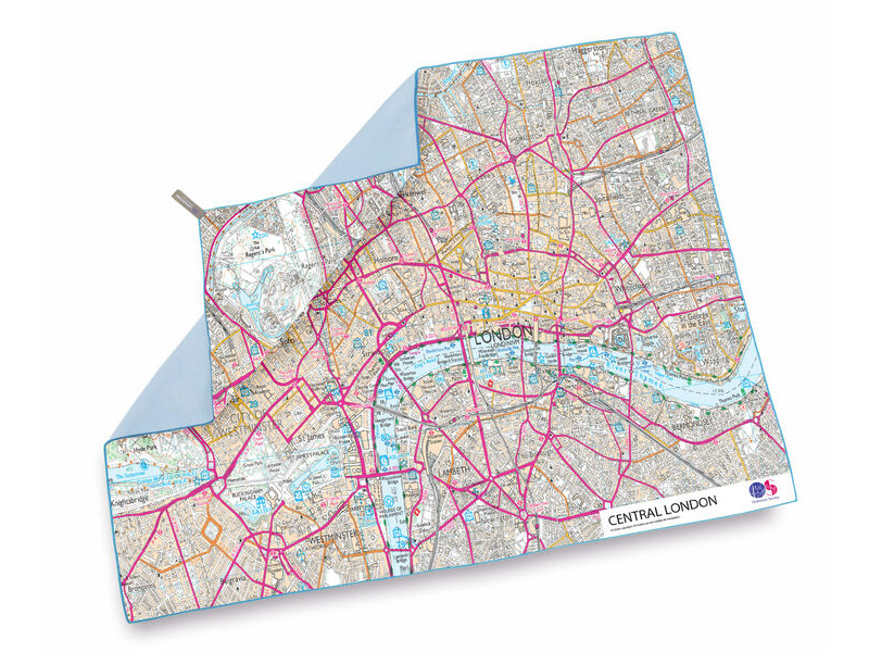 LIFEVENTURE SoftFibre OS Map Towel - Giant - Central London click to zoom image