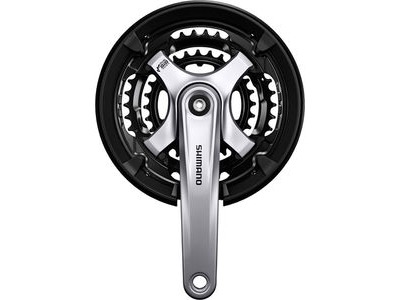 SHIMANO FC-TY701 Tourney chainset 7/8-speed, 42/34/24, silver with chainguard, 170 mm