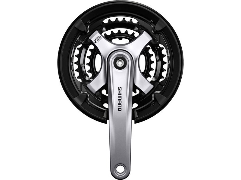 SHIMANO FC-TY701 Tourney chainset 7/8-speed, 42/34/24, silver with chainguard, 170 mm click to zoom image