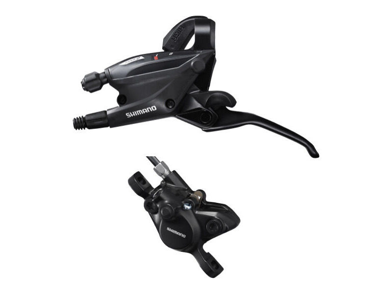 SHIMANO ST-EF505 hydraulic 2-speed STI bled with BR-MT200 calliper, left rear click to zoom image