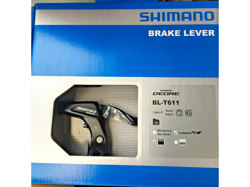 SHIMANO Deore brake lever Pair for V-brake, black BL-T611 (Includes Cables). click to zoom image