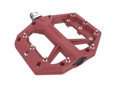 SHIMANO PD-GR400 flat pedals, resin with pins 9/16" Red  click to zoom image