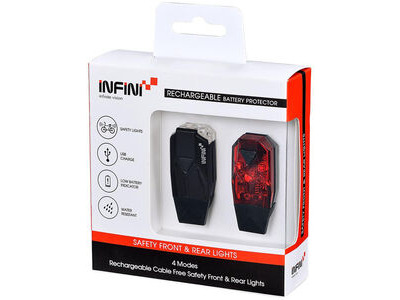 INFINI LIGHTS Mini-Lava twin pack micro USB front and rear lights black