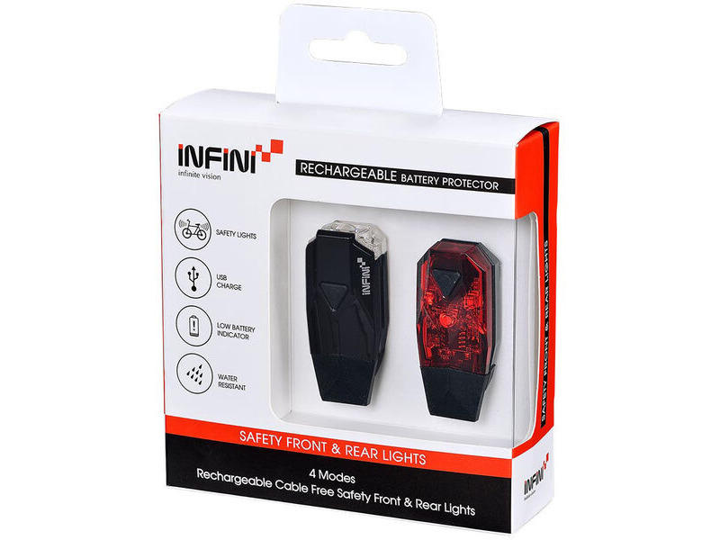 INFINI Mini-Lava twin pack micro USB front and rear lights black click to zoom image