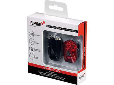 INFINI LIGHTS Lava twin pack micro USB front and rear lights black