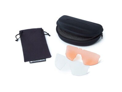 MADISON Shields Sunglasses - 3 lens pack - matt black / silver mirror click to zoom image