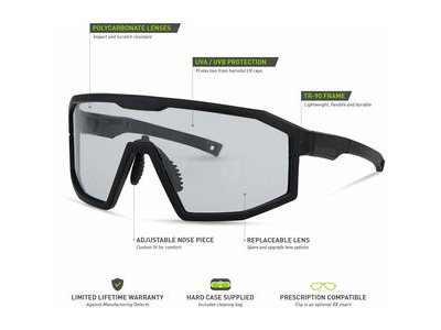 MADISON Enigma Matt Black Sunglasses - Clear Lens click to zoom image