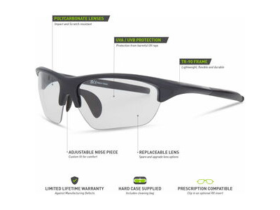 MADISON Mission Matt Dark Grey Sunglasses - Clear Lens click to zoom image