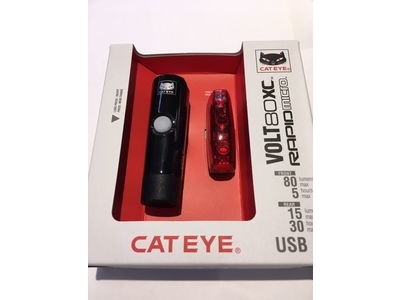 CATEYE Volt 80 Front & Rapid Micro Rear Led USB Light Set