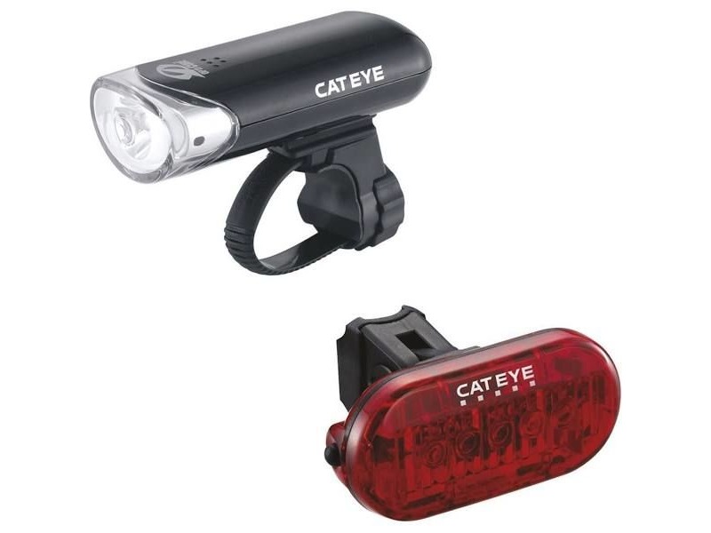 CATEYE EL135 FRONT LIGHT & OMNI 5 REAR LIGHT SET click to zoom image