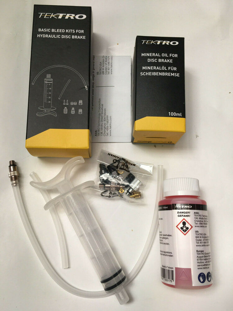CYCOBYCO Bleed Kit For TEKTRO & TRP Hydraulic Disc Brakes – Includes Mineral Oil, Funnel, Tools