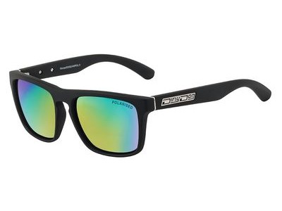 DIRTY DOG Monza Polarised Large Satin Black Frame/Grey Green Fusion Mirror Polaris  click to zoom image