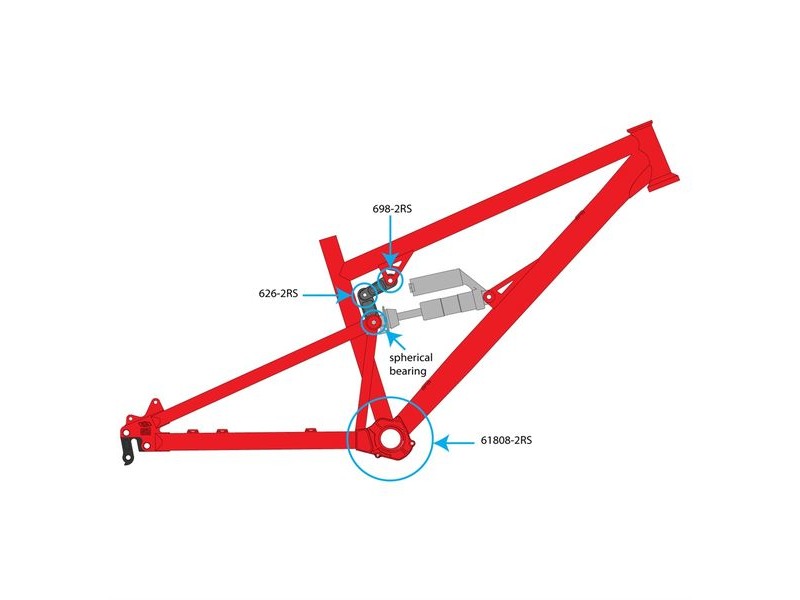 DMR Bolt Link Bearing - 698-2RS click to zoom image