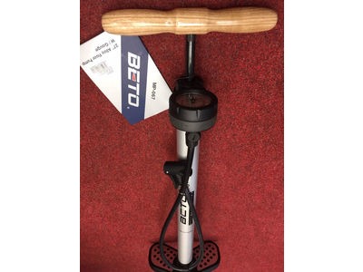 BETO Track Pump Oak Handle Alloy Barrel With Guage