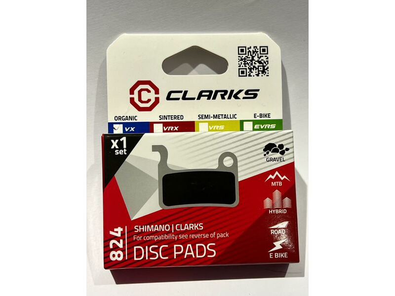 CLARKS CYCLE SYSTEMS VX824 Disc Pads Organic fits (Shimano XTR etc) click to zoom image