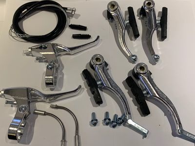 CLARKS CYCLE SYSTEMS Front & Rear V-Brake Lever Set  Silver  click to zoom image