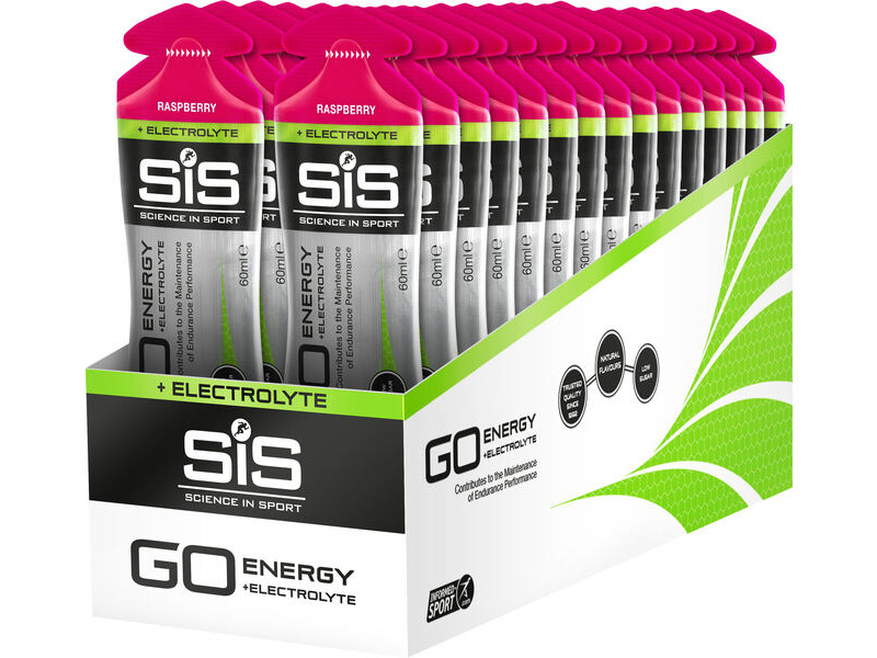 SCIENCE IN SPORT GO Energy + Electrolyte Gel raspberry 60 ml tube click to zoom image