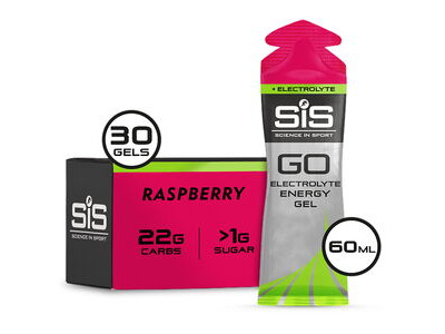 SCIENCE IN SPORT GO Energy + Electrolyte Gel - box of 30 gels  Raspberry  click to zoom image