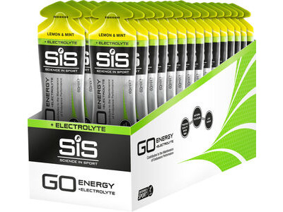 SCIENCE IN SPORT GO Energy + Electrolyte Gel - box of 30 gels  Lemon / Mint  click to zoom image