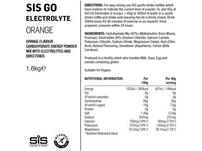 SCIENCE IN SPORT GO Electrolyte drink powder - 1.6 kg tub click to zoom image