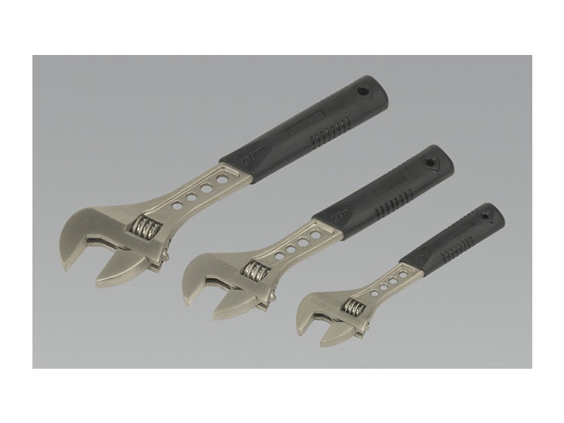 SEALEY TOOLS Adjustable Wrench Set 3pc click to zoom image